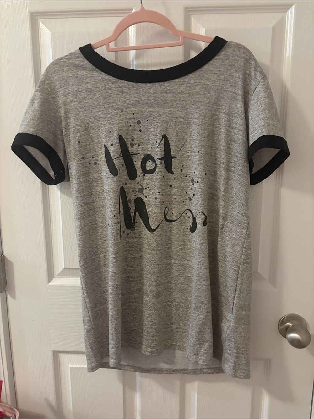 LuLaRoe Hot Mess Ringer Tee Size M